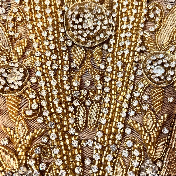 LoveSohnaDesigns Elegant Gold Embellished Mini Dress - (Custom Size) - Picture 7 of 15